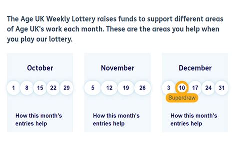 Age UK Lottery Friday Draw Calendar .